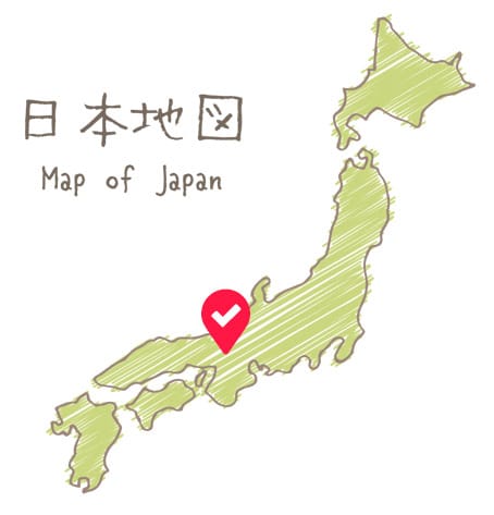 Map of Japan with Kyoto marked