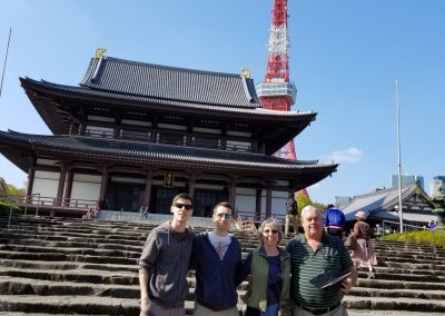 Kandi Austin with family near Tokyo Tower