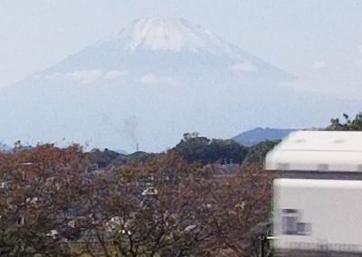 Mount Fuji seen from the Shinkansen train